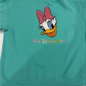 Disney Teal Sweatshirt with Pink Bow